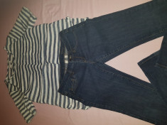 Set Mango, blue jeans + camasa navy foto