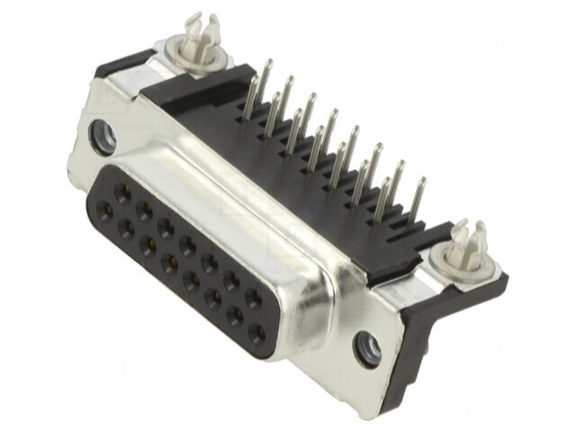 Conector D-Sub 15-Pin Mamă 90&deg; THT UNC 4-40