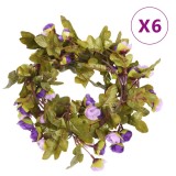 VidaXL Ghirlande de flori de Crăciun, 6 buc., violet deschis, 215 cm