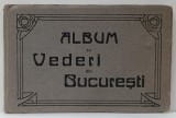 ALBUM CU VEDERI DIN BUCURESTI , CONTINE 6 CARTI POSTALE ILUSTRATE POLICROME si RECLAMA LIBRARIEI SOCEC, FORMAT ARMONICA , INCEPUT DE SECOL XX