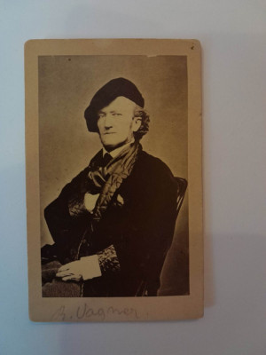 Foto CDV veche carton Richard Wagner compozitor muzica simfonie, de colectie foto