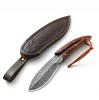 Cutit de vanatoare si camping Foxter, 20 cm, din lemn si otel, toc inclus