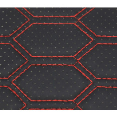 Material Hexagon Cu Gaurele Negru / Cusatura Rosie Cod Y03NR 040621-58