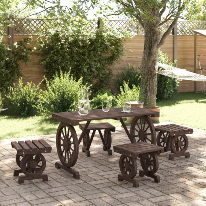Gossi set mobilier de gradina, 5 piese, lemn masiv de brad