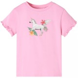 Tricou pentru copii cu m&acirc;neci scurte, roz aprins 140