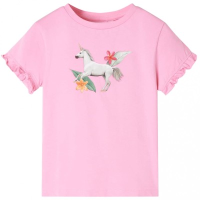 Tricou pentru copii cu m&amp;acirc;neci scurte, roz aprins 116 foto