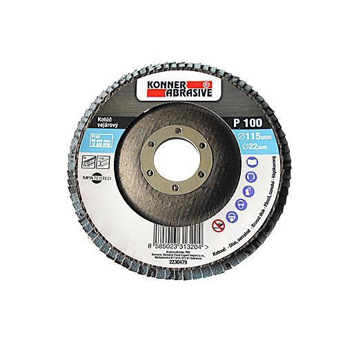 Disc KONNER 260 125x22 mm, A060, zirconiu, ventilator, cu lamele, oțel inoxidabil