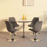 vidaXL Scaune de bucătărie pivotante, 4 buc., gri &icirc;nchis, textil