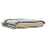 Cumpara ieftin Cadru de pat, stejar sonoma, 150x200 cm, lemn prelucrat