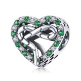 Charm Argint Talisman -INIMA Verde Safir si Infinit- CHA1097, Argintboutique