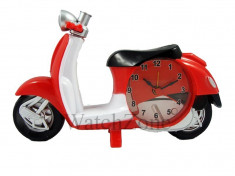 Ceas cu alarma scuter rosu Moto Clock XL1302-2 foto