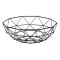 Fructieră Metalică, Model Triunghiuri, Diametru 26cm, &Icirc;nălțime 10cm, Negru