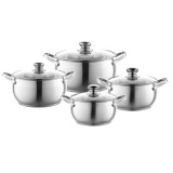Set 4 oale cu capac, din inox, 1.9 l, 2.6 l, 3.6 l, 4.7 l, Miron Florina