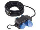 Prelungitor alimentare AS SCHWABE 10m 3G1,5mm&sup2; 4 prize negru cod 60671
