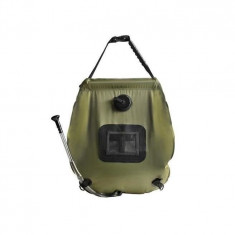 Dus solar turistic, camping, furtun 40 cm, cu termometru, verde, 20 L, 46x50 cm, Isotrade