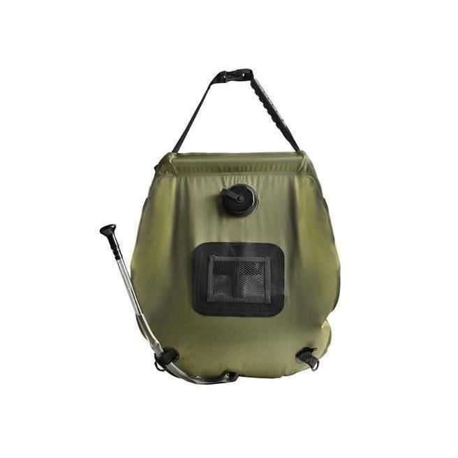 Dus solar turistic, camping, furtun 40 cm, cu termometru, verde, 20 L, 46x50 cm, Isotrade