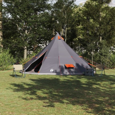 vidaXL Cort de familie Tipi Manual Gri, Portocaliu 560 x 560 x 300 cm foto