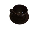 Ceasca cu farfurie, 180 ml, Maro inchis