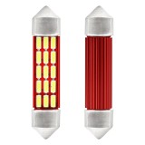Set 2 becuri auto AMIO LED , C5W SV8.5-8, 20 SMD 4014, 2.2W, 41mm, Canbus, 12-24V, leduri alb sofit Festoon
