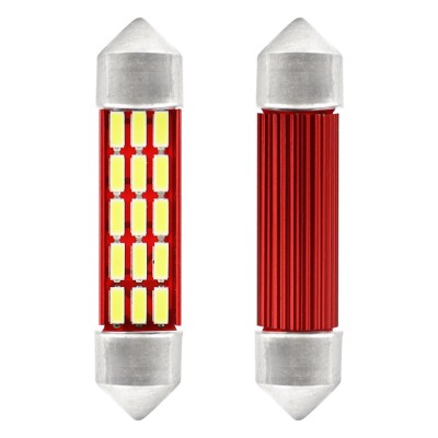 Set 2 becuri auto AMIO LED , C5W SV8.5-8, 20 SMD 4014, 2.2W, 41mm, Canbus, 12-24V, leduri alb sofit Festoon foto