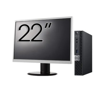 Pachet Calculator Second Hand DELL OptiPlex 7060 Mini PC, Intel Core i5-8500T 2.10 - 3.50GHz, 8GB DDR4, 256GB SSD + Monitor 22 Inch foto