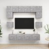 Gossi set de dulapuri tv, 8 piese, gri beton, lemn prelucrat