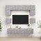 Gossi set de dulapuri tv, 8 piese, gri beton, lemn prelucrat