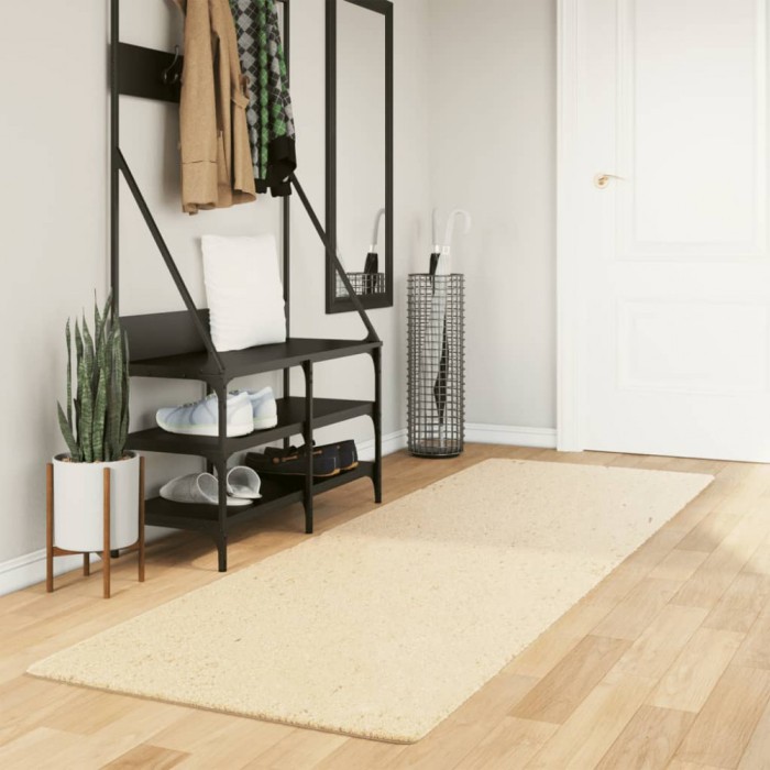 vidaXL Covor HUARTE, fir scurt, moale și lavabil, crem, 80x250 cm 375035