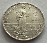 2 Lei 1910 Hamburg, Argint, Carol I, Romania, detalii frumoase