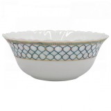 Set 6 Boluri Salata Selina Green Opal Alb cu Model Verde 17cm DNC63071