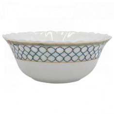 Set 6 Boluri Salata Selina Green Opal Alb cu Model Verde 17cm DNC63071 foto