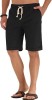 Pantaloni Scurti Barbati Casual Negri XXL Bumbac In Talie Elastica Snur Buzunare Plaja Sport Sailwind