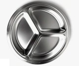 Farfurie inox 3 compartimente, diametru 25.5 cm