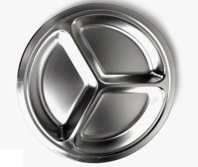 Farfurie inox 3 compartimente, diametru 25.5 cm foto