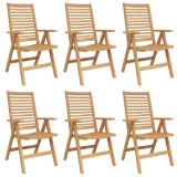 Scaun 6 buc. Maro Lemn solid de tec Convertibil