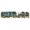 Set mobilier de gradina cu perne, 7 piese, lemn de pin tratat