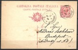 ITALIA 1910 - CARTOLINA POSTALE ITALIANA - &Icirc;NTREG POȘTAL CIRCULAT CU MARCĂ FIXĂ - EXPEDIAT DIN ITALIA CĂTRE BUDAPESTA (C34)