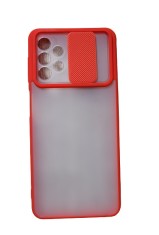 Huse siliconcu protectie camera slide Samsung Galaxy A72 , Rosu