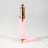 Trimmer Facial, Flippy, pentru Sprancene, Incarcare USB, 1.5 x 13 cm, din ABS, Roz