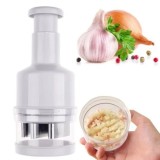 Tocator manual legume si ceapa, tip presa, cu lame inox, fara curent, pentru bucatarie
