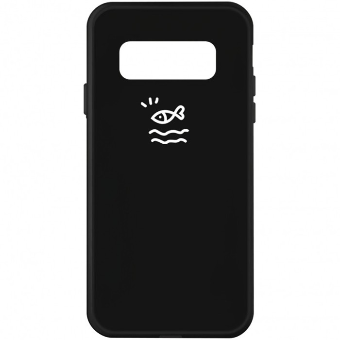 Husa TPU OEM Frosted Little Fish pentru Samsung Galaxy S10e G970, Neagra