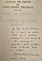 Teatru Valentin Silvestru Jurnal de drum Carte cu autograf