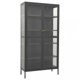 Vitrina, antracit, 90x40x180 cm, otel si sticla securizata