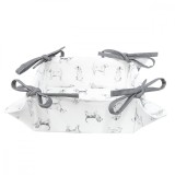 Cumpara ieftin Cos paine bumbac alb gri Dog 35 cm x 35 cm x 8 h