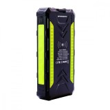 Power bank Baterie externa solara A+, Emeszon&reg;, 36000 mAh, Type C USB 3A, incarcare wireless, IP66, LED, Quick Charge 3.0, negru-verde