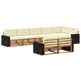 vidaXL Set de canapele de exterior cu pernă 8 pcs Natural și Crem 3383513