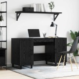 vidaXL Birou cu raft Stejar negru 140 x 50 x 75 cm Lemn compozit 879530