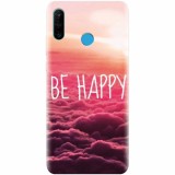 Husa silicon pentru Huawei P30 Lite, Be Happy Puffy Clouds