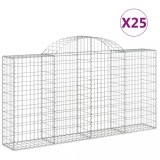 Cumpara ieftin Cosuri gabion arcuite 25 buc, 200x30x100/120 cm fier galvanizat