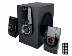 Sistem Audio 2.1 Bluetooth Media-Tech Zorkon 2.1 BT, 20W RMS, Port USB, Negru foto